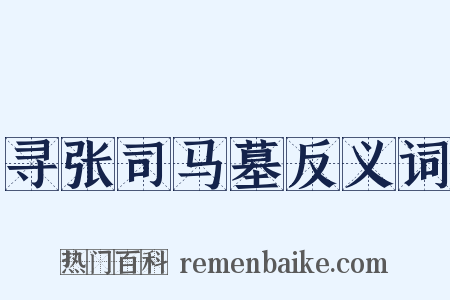 寻张司马墓反义词是什么意思的图片